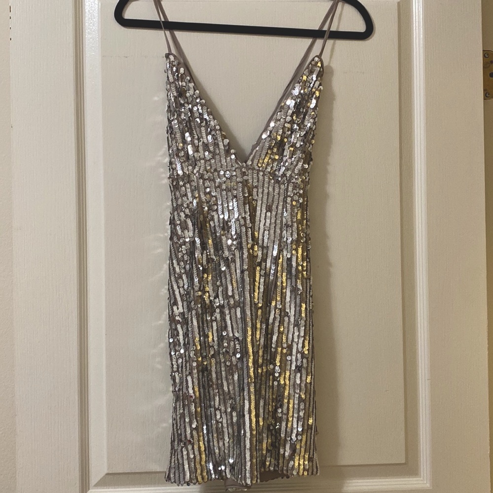 Forever21 Silver Sequined Cocktail Dress
